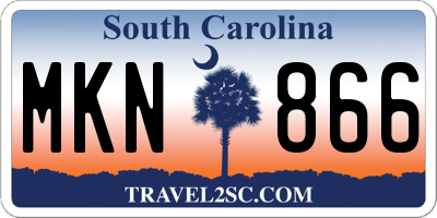 SC license plate MKN866