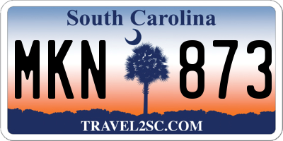 SC license plate MKN873