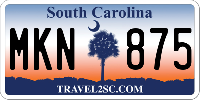 SC license plate MKN875