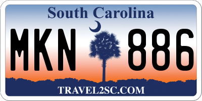 SC license plate MKN886