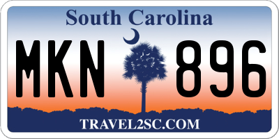 SC license plate MKN896