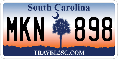 SC license plate MKN898