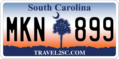 SC license plate MKN899