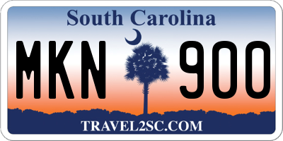 SC license plate MKN900