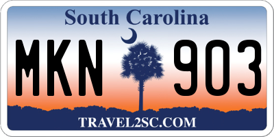 SC license plate MKN903
