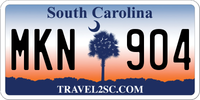 SC license plate MKN904