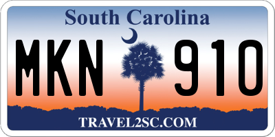 SC license plate MKN910