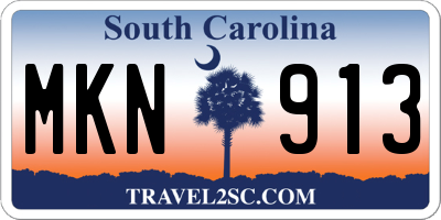 SC license plate MKN913