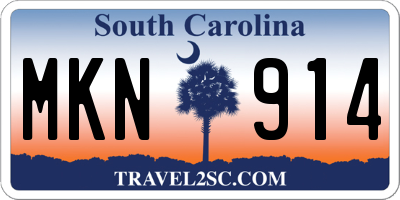 SC license plate MKN914
