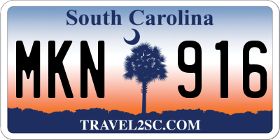 SC license plate MKN916