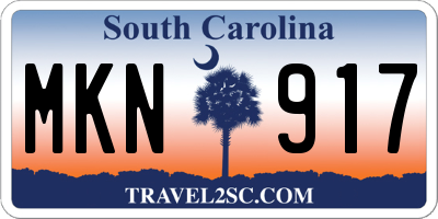 SC license plate MKN917