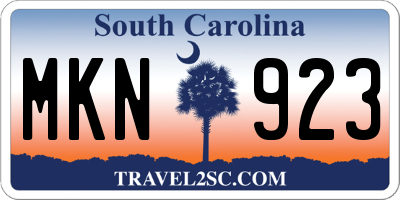 SC license plate MKN923