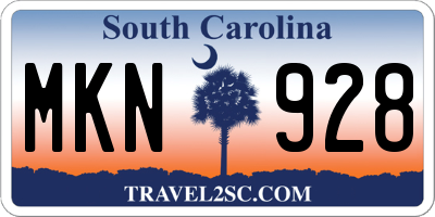 SC license plate MKN928