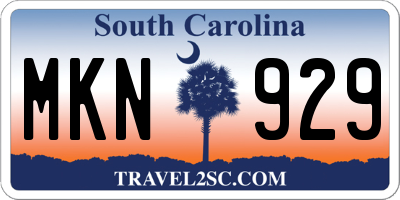 SC license plate MKN929