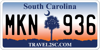SC license plate MKN936