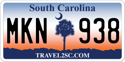 SC license plate MKN938