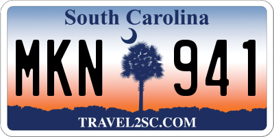 SC license plate MKN941