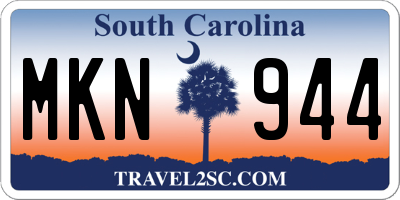 SC license plate MKN944