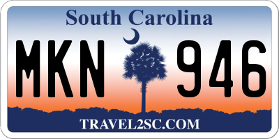 SC license plate MKN946