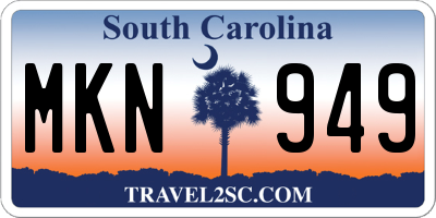 SC license plate MKN949