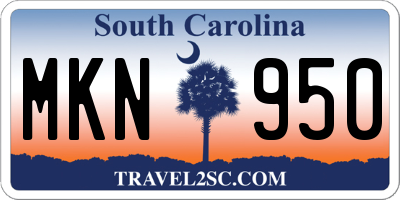 SC license plate MKN950