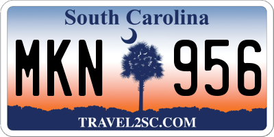 SC license plate MKN956
