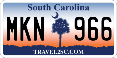 SC license plate MKN966
