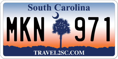 SC license plate MKN971