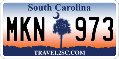 SC license plate MKN973
