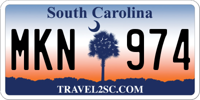SC license plate MKN974