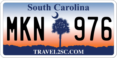 SC license plate MKN976