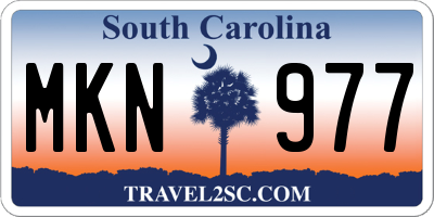 SC license plate MKN977