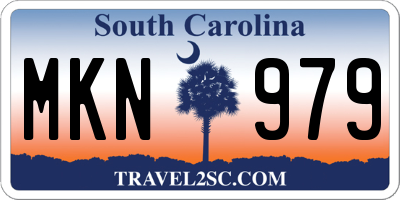 SC license plate MKN979