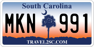 SC license plate MKN991