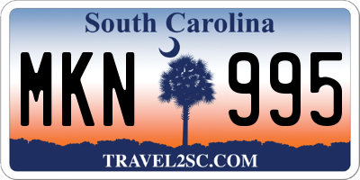 SC license plate MKN995