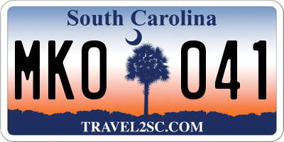 SC license plate MKO041
