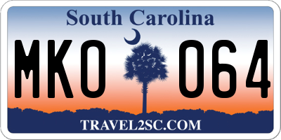 SC license plate MKO064