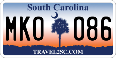 SC license plate MKO086