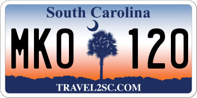SC license plate MKO120