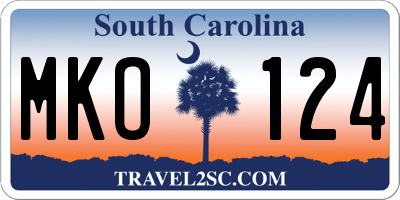 SC license plate MKO124