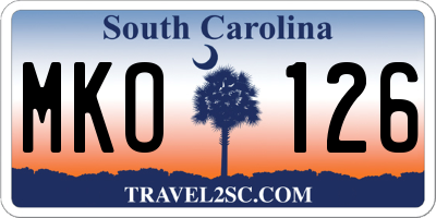 SC license plate MKO126