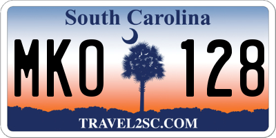 SC license plate MKO128