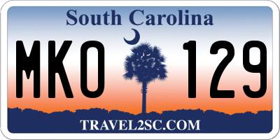 SC license plate MKO129