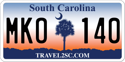 SC license plate MKO140