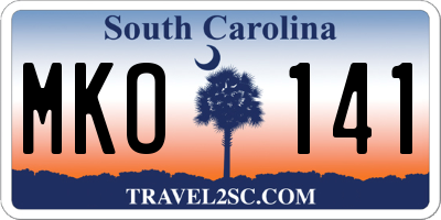 SC license plate MKO141