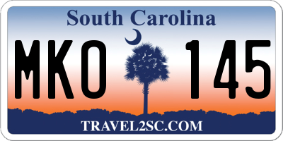 SC license plate MKO145