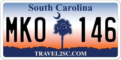 SC license plate MKO146