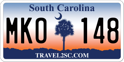 SC license plate MKO148
