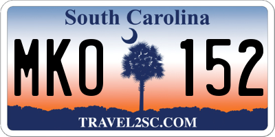 SC license plate MKO152