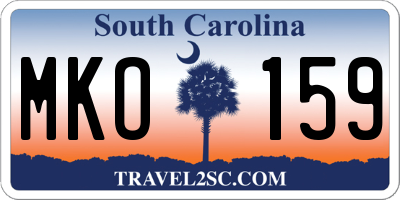 SC license plate MKO159